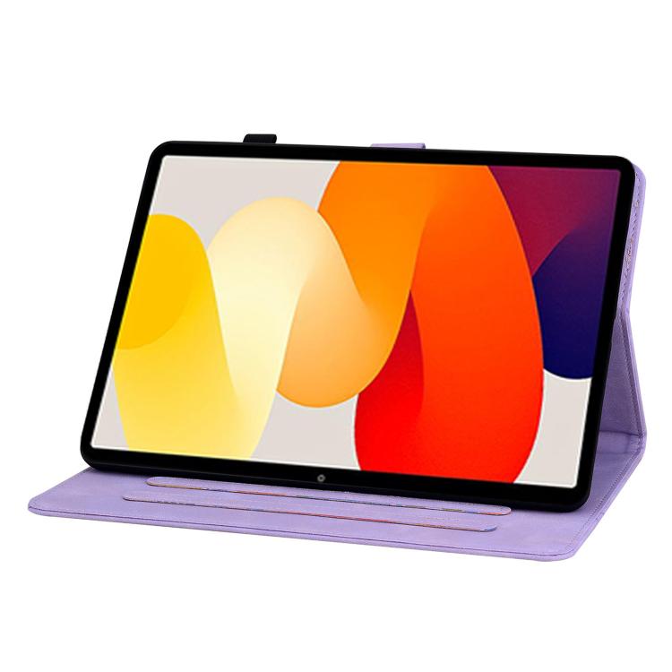 Funda de piel con relieve Lily para Redmi Pad 2 / Redmi Pad SE 11 2025 (morada)