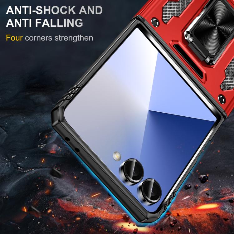 Funda protectora de PC y TPU para Samsung Galaxy Z Flip7 5G (roja)