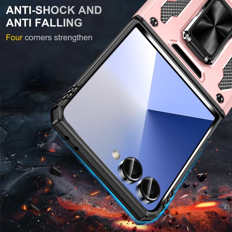Funda protectora de PC y TPU para Samsung Galaxy Z Flip7 5G (oro rosa)