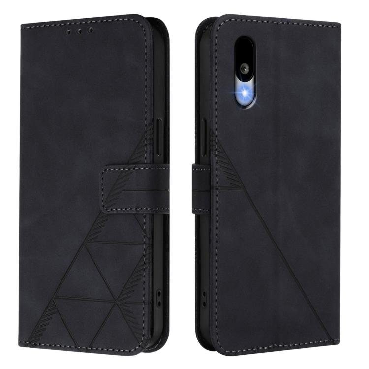 Funda de Cuero con Relieve 3D para Sharp Basio Active3 (Negra)