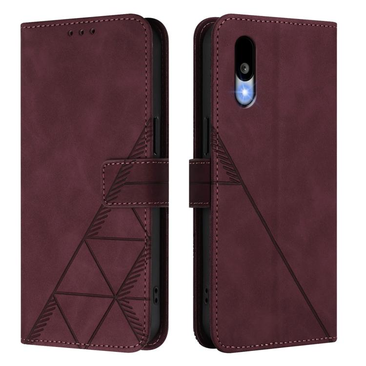 Funda de Cuero con Relieve 3D Sharp Basio Active3 (Rojo Vino)