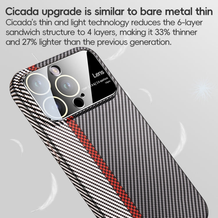 Funda para Teléfono iPhone 15 Fibra de Carbono a Prueba de Golpes con Ventana Grande (Verde Morado) - MOVILSTORE