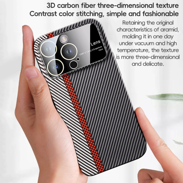 Funda para Teléfono iPhone 15 Fibra de Carbono a Prueba de Golpes con Ventana Grande (Verde Morado) - MOVILSTORE