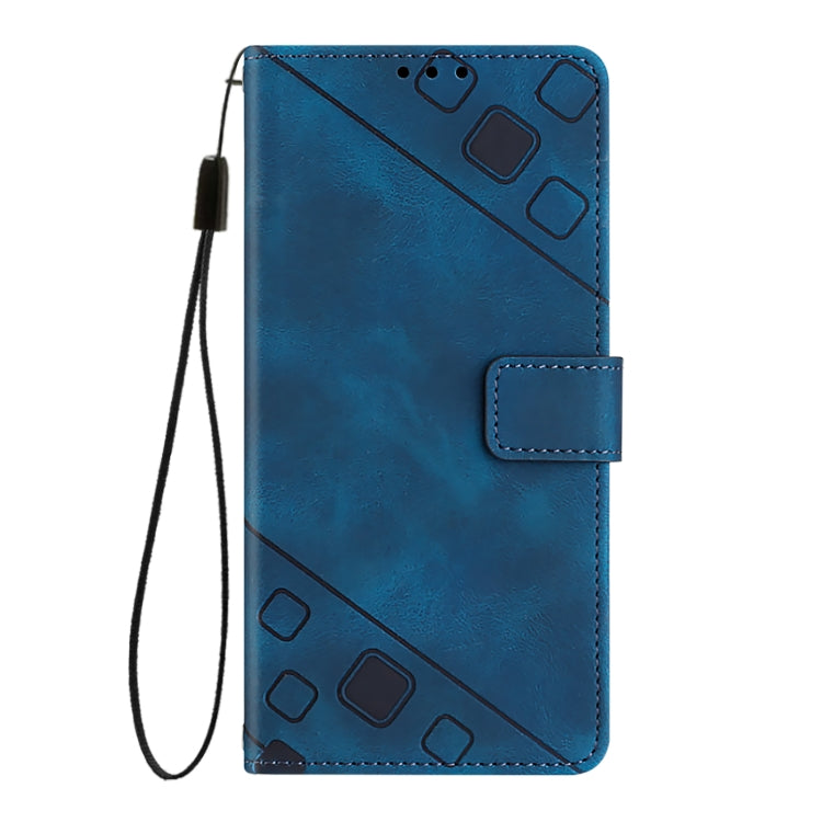 Funda de Cuero con Relieve Nxtpaper Skin Feel para Teléfono TCL 50 Pro (Azul)