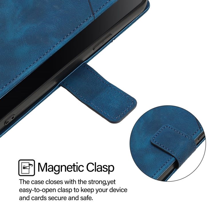 Funda de Cuero con Relieve Nxtpaper Skin Feel para Teléfono TCL 50 Pro (Azul)