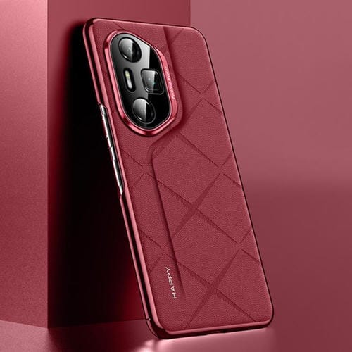 Funda de Cuero con Tapa para PC Honor 300 Pro (Rojo Vino)