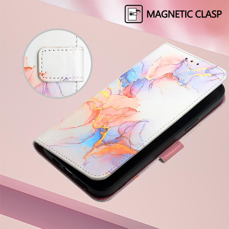 Funda de Cuero con Tapa para Sharp Basio Active3 Pt003 Diseño Mármol (Blanco)