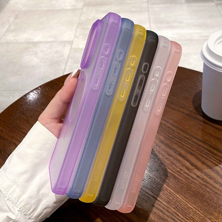 Estuche para iPhone 15 Magsafe Transparente Esmerilado Doble Cara (Blanco) - MOVILSTORE