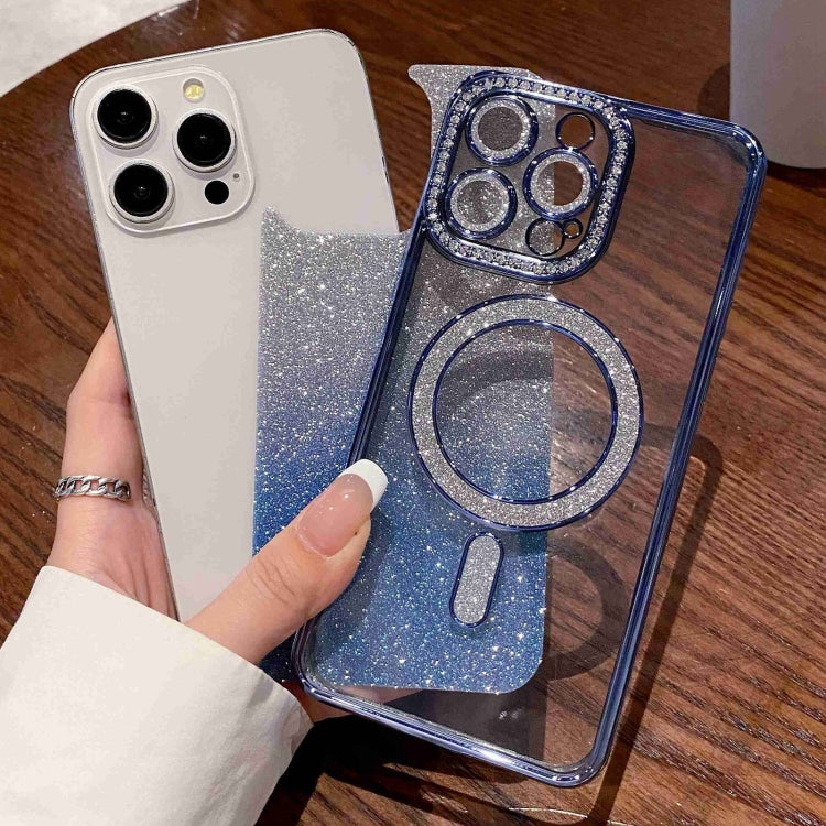 Estuche para Teléfono iPhone 15 Magsafe Chapado en Brillo con Degradado de Diamante (Azul) - MOVILSTORE