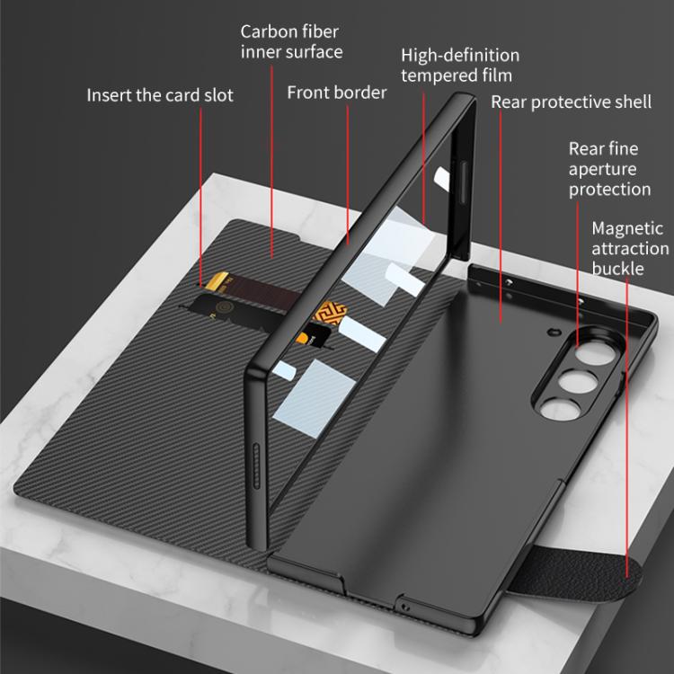 Funda de cuero con tapa integrada GKK para Samsung Galaxy Z Fold7 5G con ranura para lápiz (no incluye lápiz óptico) (negro)