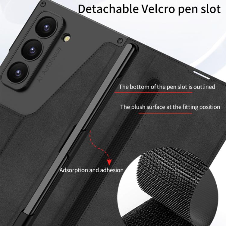 Funda de cuero con tapa y protección integrada GKK para Samsung Galaxy Z Fold7 5G con ranura para bolígrafo (no incluye lápiz óptico) (verde)