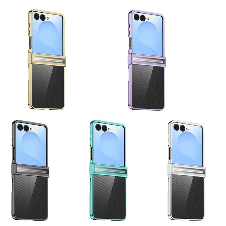 Funda de policarbonato galvanizado 6D de tres piezas para Samsung Galaxy Z Flip7 5G, a prueba de golpes (negra)