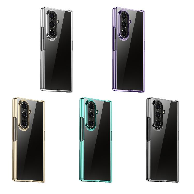 Funda de policarbonato galvanizado 6D de tres piezas para Samsung Galaxy Z Fold7 5G, a prueba de golpes (morado)