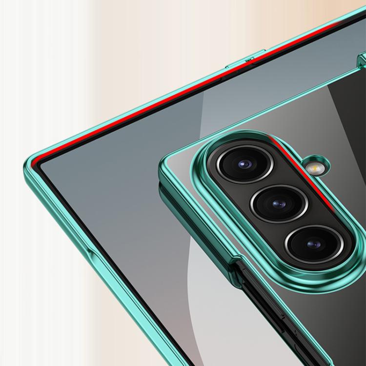 Funda de PC galvanizada 6D a prueba de golpes para Samsung Galaxy Z Fold7 5G (tres piezas, color plateado)