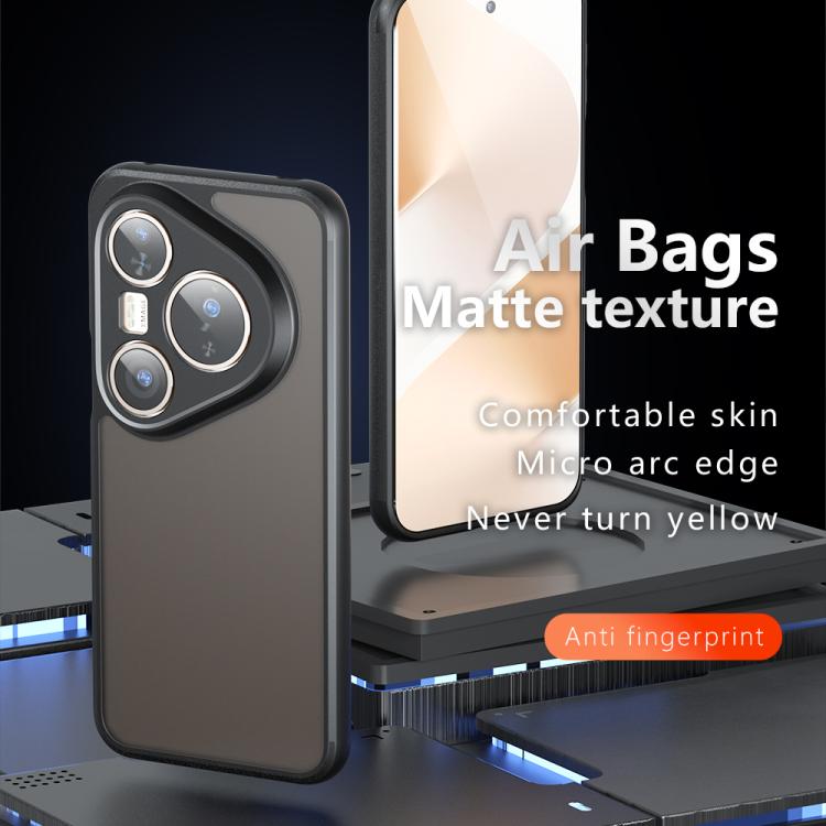 Funda híbrida de TPU y PC con orificio preciso para Huawei Pura 80 Pro 5G (negro esmerilado)