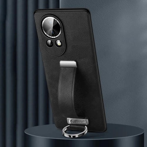 Funda para Huawei Nova 12 y Nova 13 Sulada PC Textura Cuero Híbrido Tacto Piel a Prueba de Golpes (Negro)