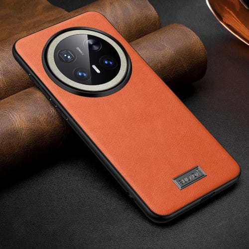 Funda de Cuero Híbrida TPU a Prueba de Golpes Sulada para Huawei Mate 70 Pro / Mate 70 Pro+ (Naranja)