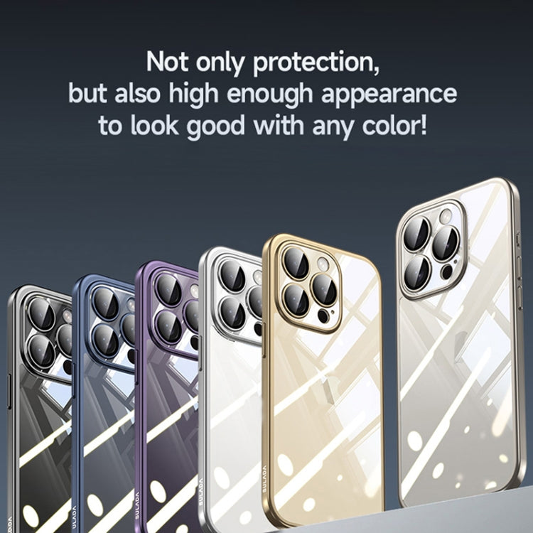 Funda para iPhone 15 Sulada Galvanoplastia Frosted PC + TPU a Prueba de Golpes (Plata) - MOVILSTORE
