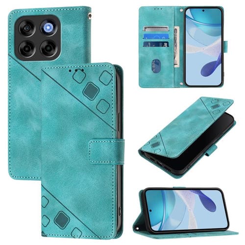 Funda de piel sintética con relieve para ZTE Blade V70 Vita Nubia V70 (Verde)