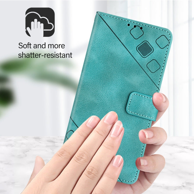 Funda de Cuero con Relieve para Teléfono BlackView Wave 8C (Verde)