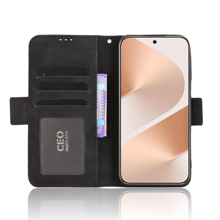 Funda de piel con textura de becerro para Huawei Pura 80 5G, con ranuras para tarjetas (negro)