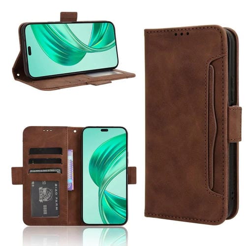 Funda de Piel con Textura de Becerro y Ranuras para Tarjetas para Honor X8C 4G (Marrón)