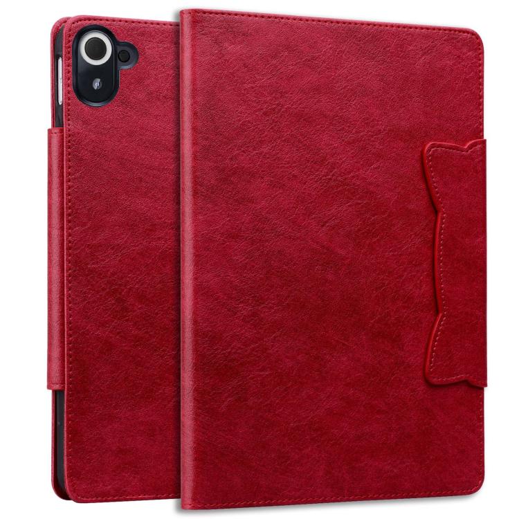 Funda de cuero con hebilla de gato para Xiaomi Redmi Pad 8.8 pulgadas 2025 (roja)