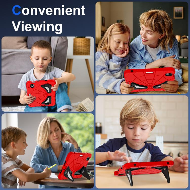 Funda Protectora para iPad Mini 2024 Mini 6 Silicona y Policarbonato a Prueba de Golpes (Rojo y Negro)