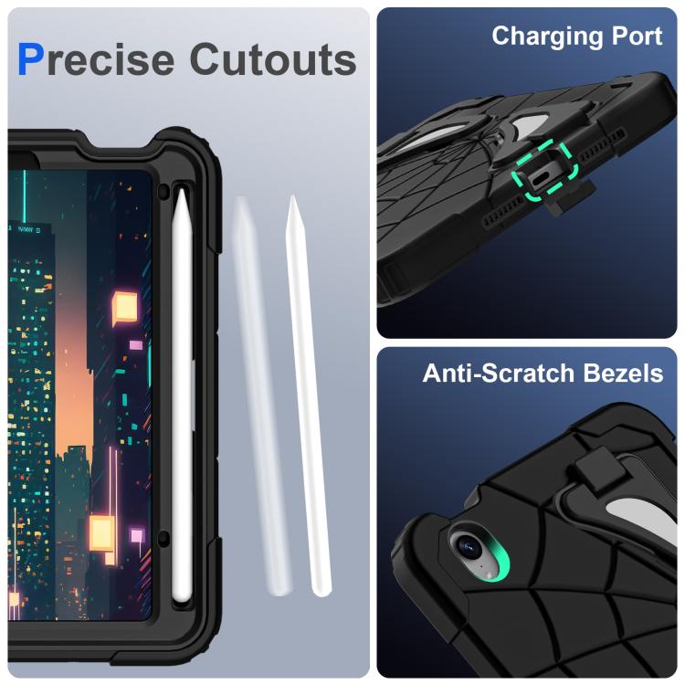 Funda Protectora Silicona y Policarbonato para iPad Mini 2024 Mini 6 (Negra)