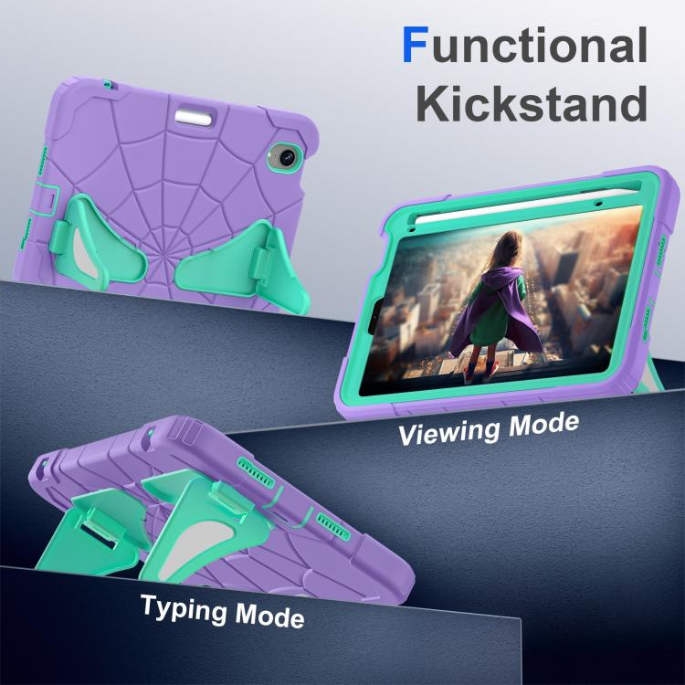 Funda Protectora para iPad Mini 2024 Mini 6 Silicona y Policarbonato a Prueba de Golpes (Morado, Verde Menta)