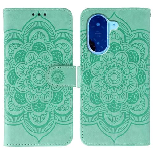 Funda de cuero con estampado de mandala solar para Redmi A5 4G (173,3 mm, verde)