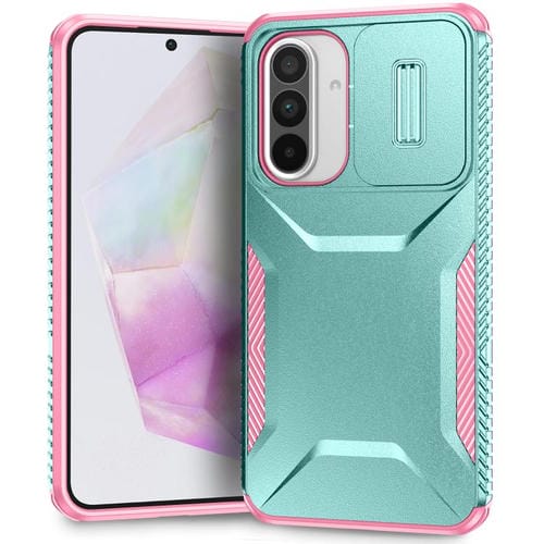 Funda Deslizante para Teléfono Samsung Galaxy A36 5G (Gris, Verde y Rosa)