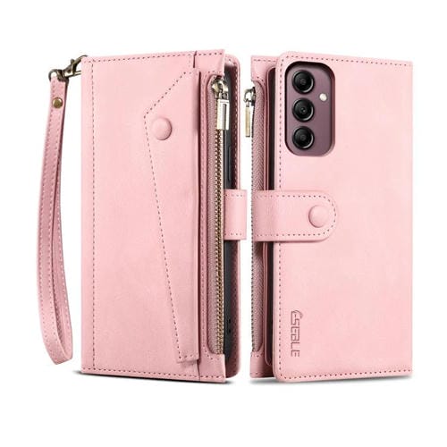 Funda de cuero con tapa RFID para Samsung Galaxy S25 FE 5G ESEBLE, estilo retro esmerilado (oro rosa)