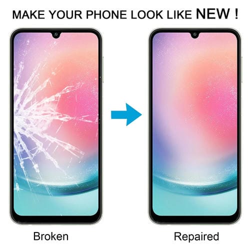 Lente de Vidrio Pantalla Samsung Galaxy A24 4G SM-A245F con Adhesivo OCA (10 Piezas)