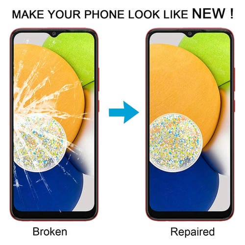 Lente de Vidro Ecrã Frontal Samsung Galaxy A03 SM-A035F com Adesivo OCA (10 Peças)