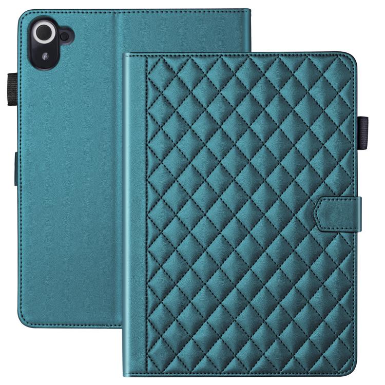 Funda de cuero con diseño de rombos y celosía para Xiaomi Redmi Pad de 8,8 pulgadas (2025) (verde oscuro)