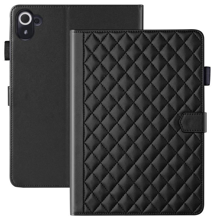 Funda de cuero con diseño de rombos y celosía para Xiaomi Redmi Pad de 8,8 pulgadas (2025) (negra)