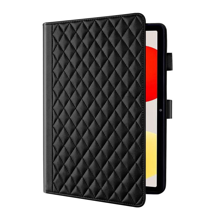 Funda de cuero con diseño de rombos y celosía para Xiaomi Redmi Pad de 8,8 pulgadas (2025) (negra)