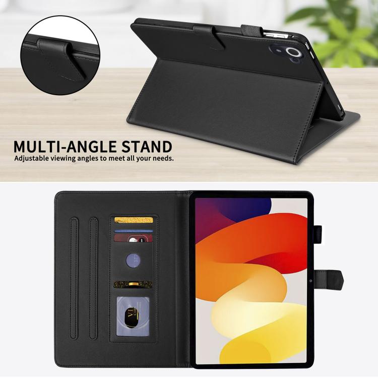 Funda de cuero con diseño de rombos y celosía para Xiaomi Redmi Pad de 8,8 pulgadas (2025) (negra)