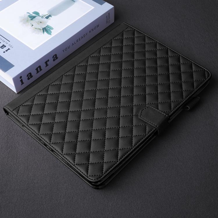 Funda de cuero con diseño de rombos y celosía para Xiaomi Redmi Pad de 8,8 pulgadas (2025) (negra)