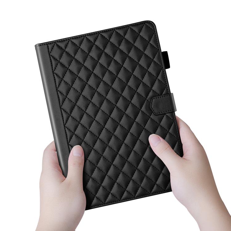 Funda de cuero con diseño de rombos y celosía para Xiaomi Redmi Pad de 8,8 pulgadas (2025) (negra)