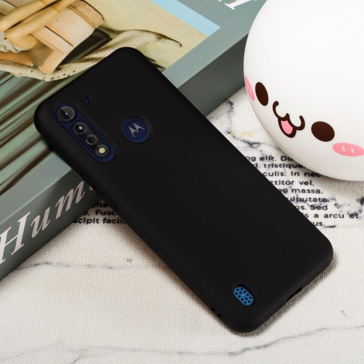 Para Motorola Moto G8 Power Pure Color Liquid Silicone Funda protectora de cobertura total a prueba de golpes (Negro)