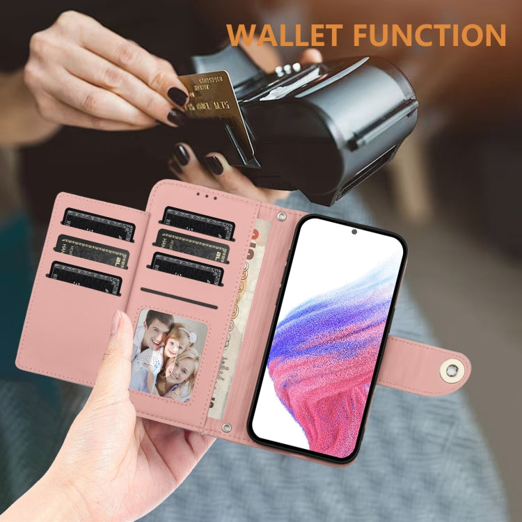 Funda de Cuero con Tapa Nxtpaper para TCL 50 Pro con Textura Rombal y Cordón (Rosa Coral)
