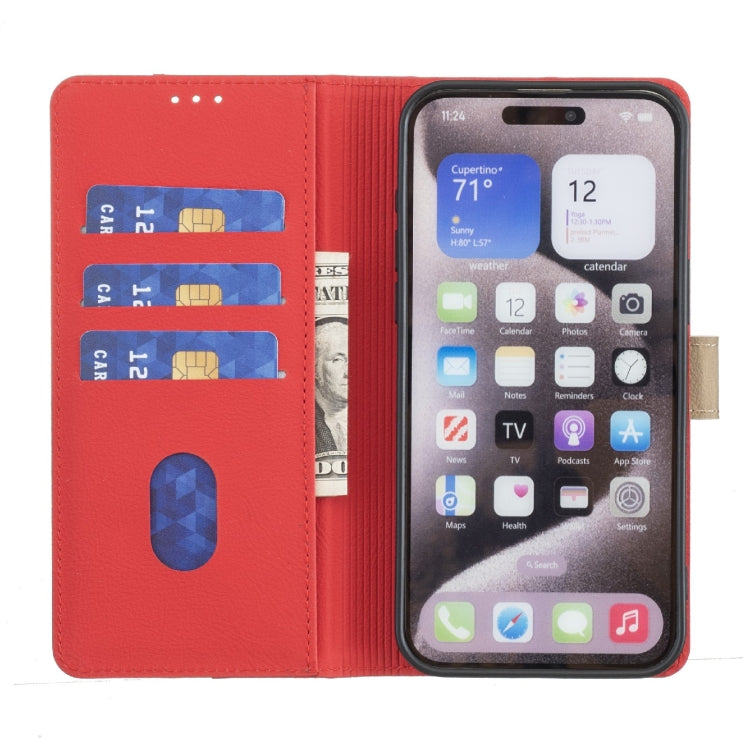 Funda de Cuero Antirrobo RFID para Tecno Spark 30 4G (Rojo)