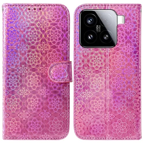 Funda De Cuero Con Hebilla Magnética Colorida Para Xiaomi 15 (Rosa)