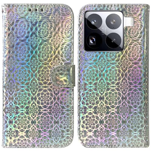 Funda De Cuero Con Hebilla Magnética Colorida Para Xiaomi 15 Pro (Plateada)