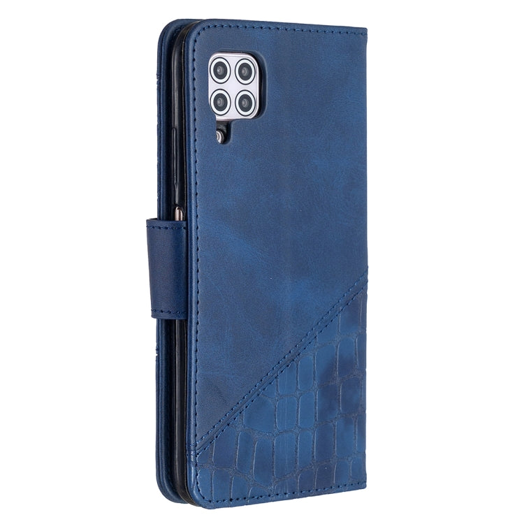 Para Huawei P40 Lite, color a juego, textura de cocodrilo, funda de cuero PU con tapa horizontal con billetera, soporte y ranuras para tarjetas (azul)