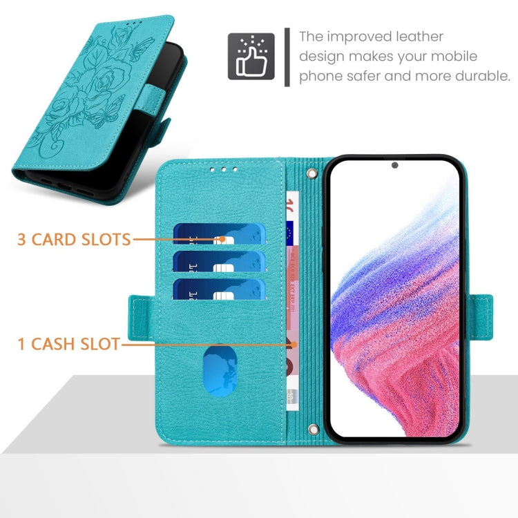 Funda de Cuero Antirrobo con RFID para OnePlus Nord N10 5G (Azul Claro)