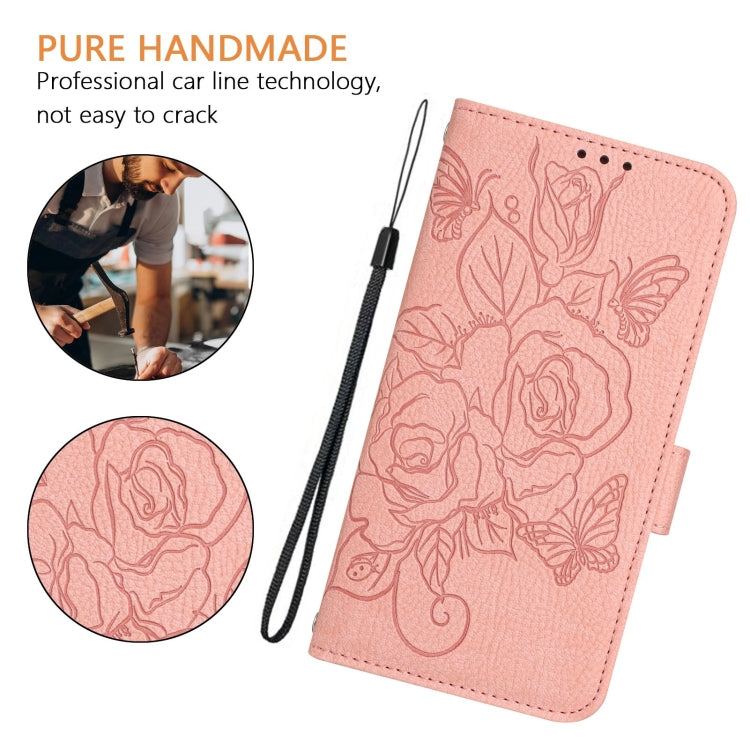 Funda de Cuero Antirrobo con Rfid para OnePlus Nord N10 5G con Relieve (Rosa)