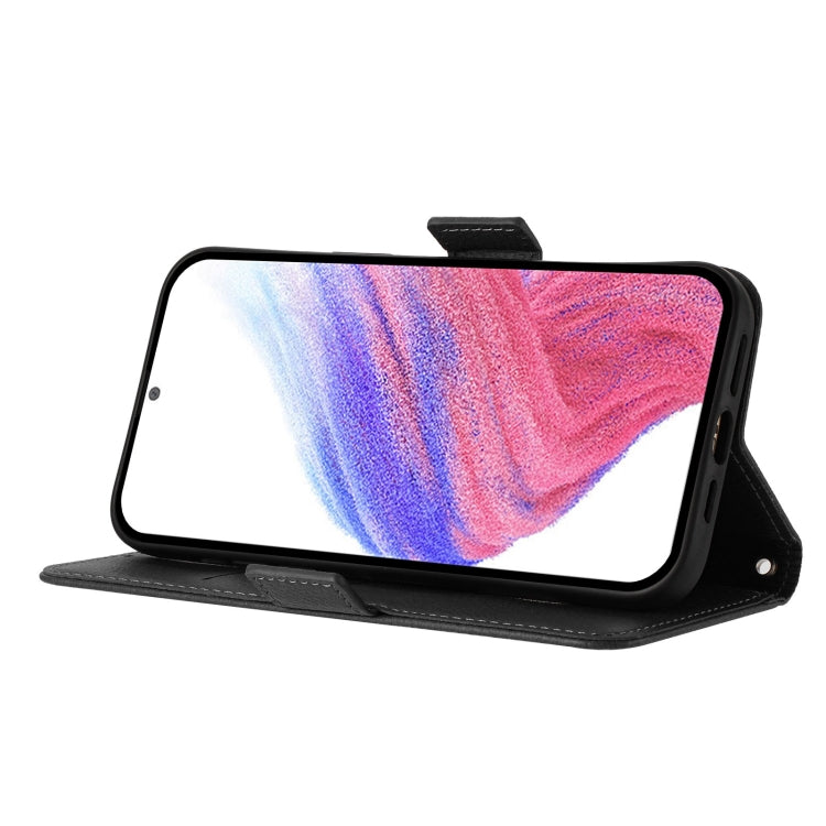 Funda de Cuero Antirrobo con RFID para OnePlus Nord N10 5G (Negra) con Diseño en Relieve
